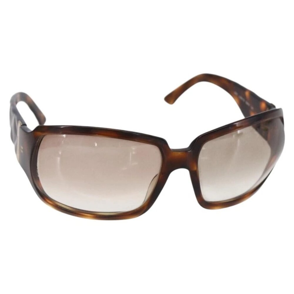 CHANEL Sunglasses plastic Brown CC Auth SW1806